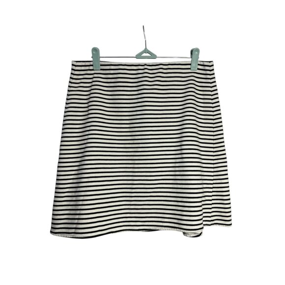 Ann Taylor Factory A-Line Skirt 4 Zip Above Knee Stretch Elastic Waist Striped - Picture 1 of 6